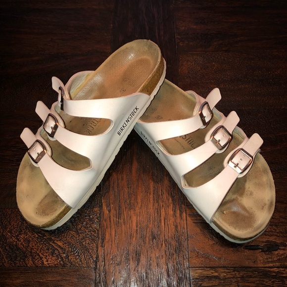Strap White Birkenstocks Florida BS Birko-Flor